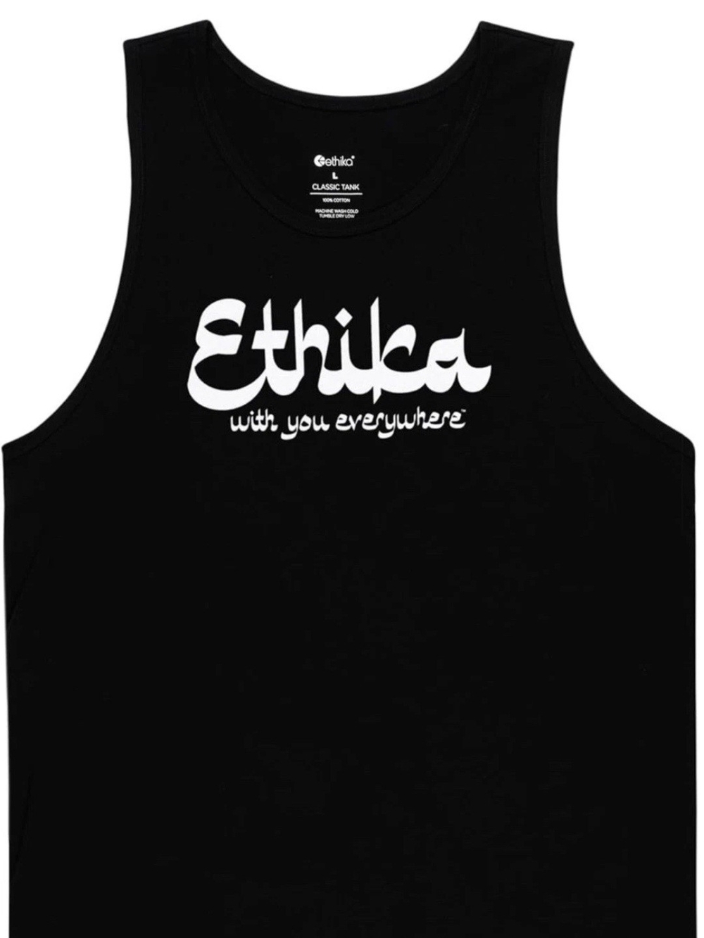 Ethika Black Tank Top with White Logo